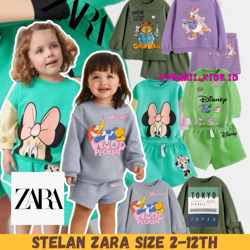 Stelan Zara Set baby Terry anak cewek
