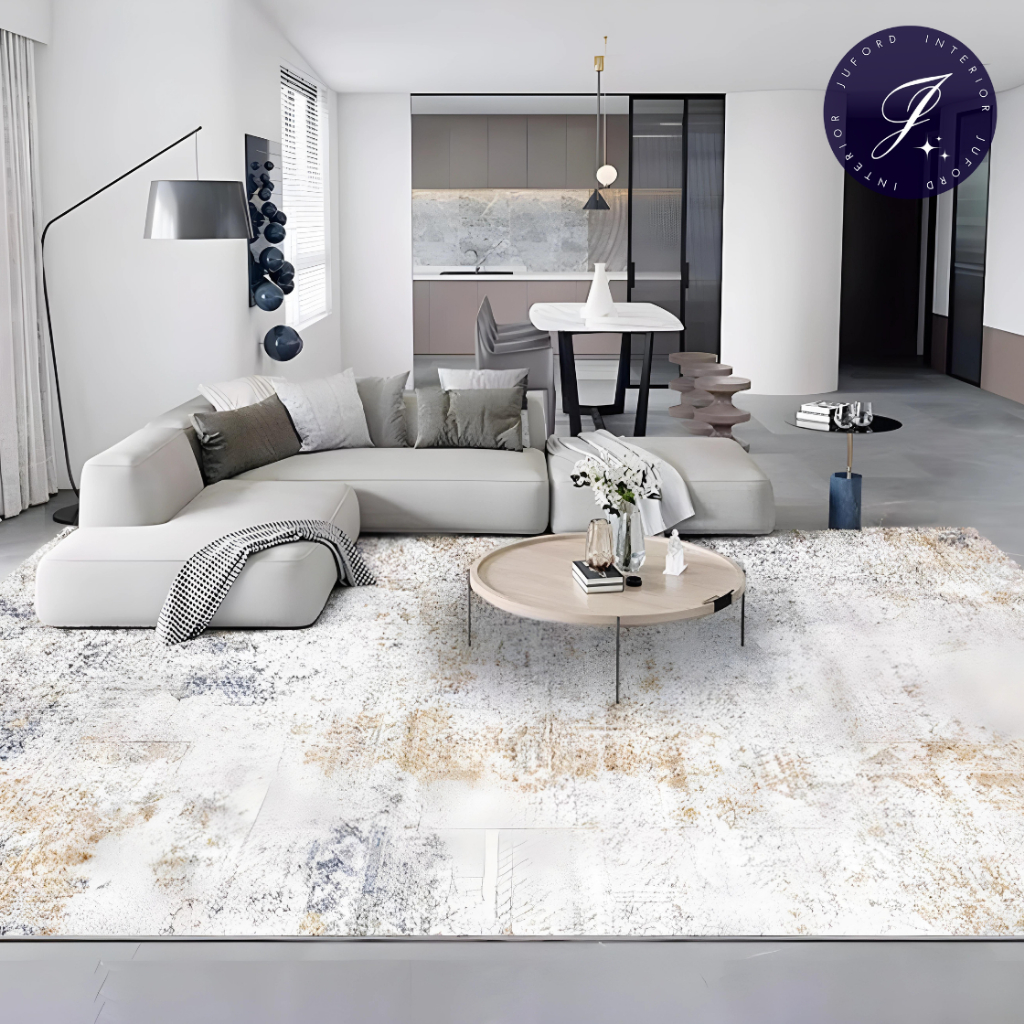 Karpet Lantai Ruang Tamu Motif Abstrak Elegan 200X300 Cm 180X250 120X200 Aesthetic Minimalis Juford