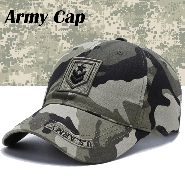 Topi Baseball Snapback Pria Wanita Army Loreng Bordir Cotton Distro Snpaback Cap Outdoor Fashion