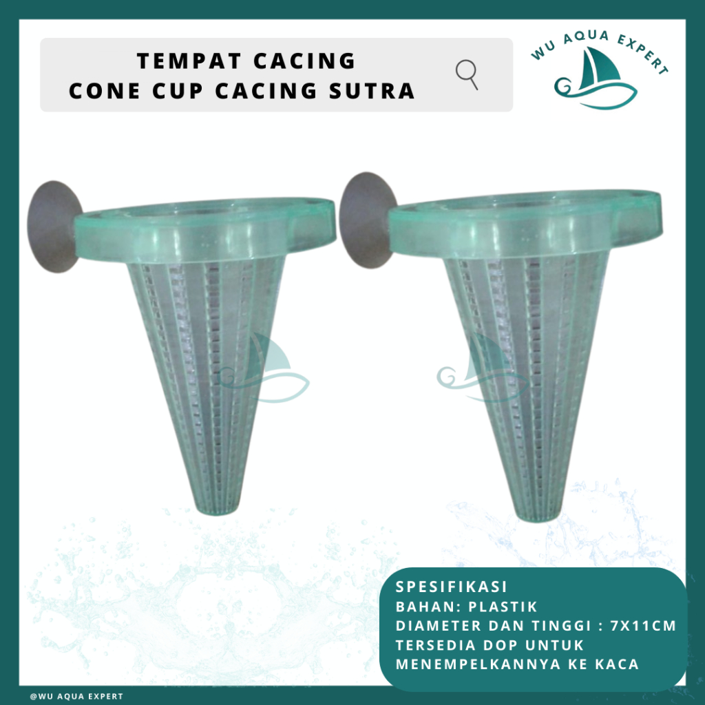 Tempat Cacing Wadah Cacing Cone Cup Cacing Sutra Corong Cacing darah beku tempat makan ikan hias cha