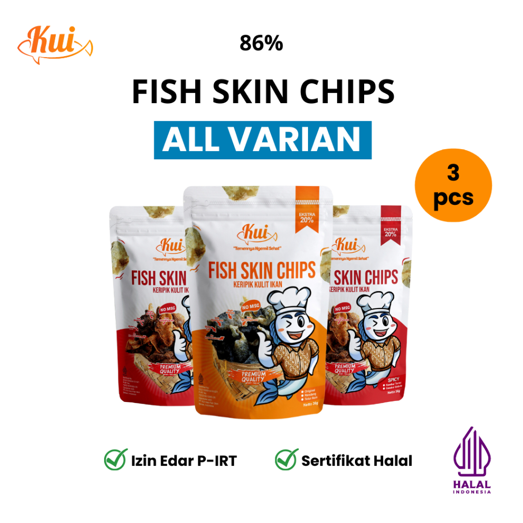 

KUI Dori Skin Non Msg & Pengawet / Cemilan Sehat Keripik Kulit Ikan Dori / All Varian 3 pcs