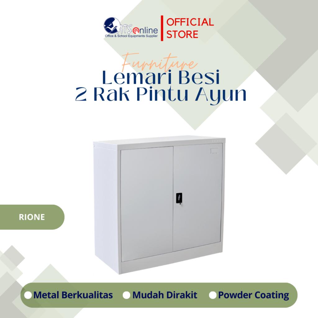 RIONE Lemari Arsip Besi 2 Rak Pintu Ayun AD023