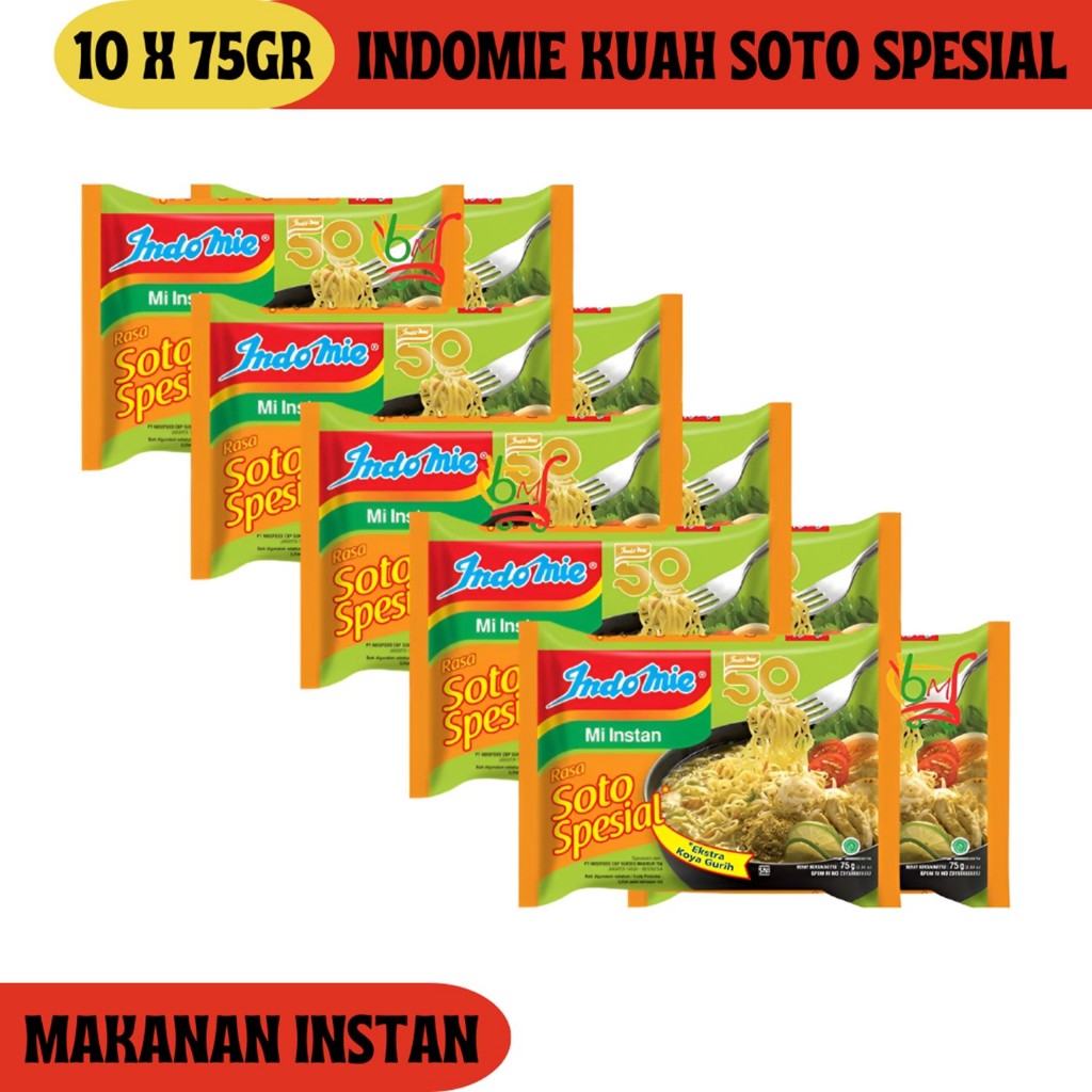 

10PCS Indomie Kuah Soto Spesial Lengkap dengan Koya Gurih