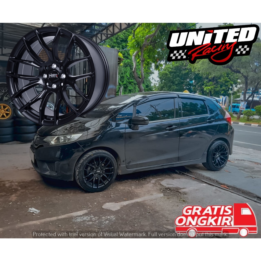 VELG RACING RING 17 HSR OSTER LEBAR BELANG R17 PELEK SPORTY BLACK HONDA JAZZ
