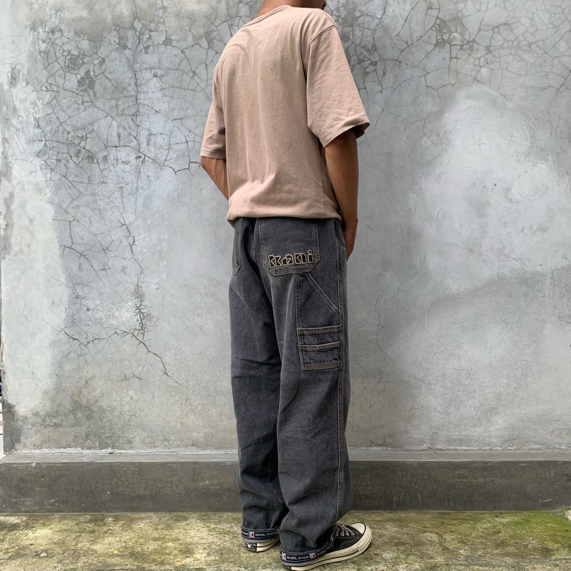 KARL KANI CARPENTER DARK GREY FULL EMBOSSED