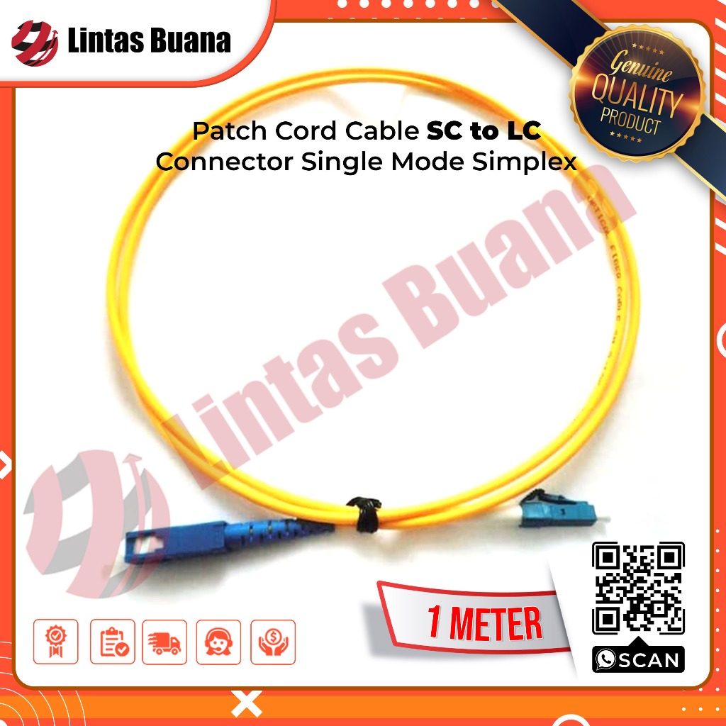 Patch Cord Cable SC upc to LC upc Connector Single Mode simplex PAZ 1 meter