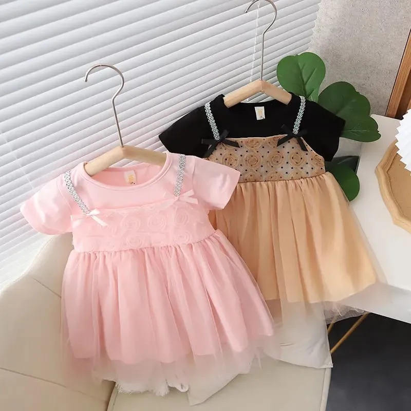 Promo | Dress Anak Perempuan Usia 1-4 Tahun | Fashion Trendy Anak Cewek Model Dress Tutu Lengan Pend