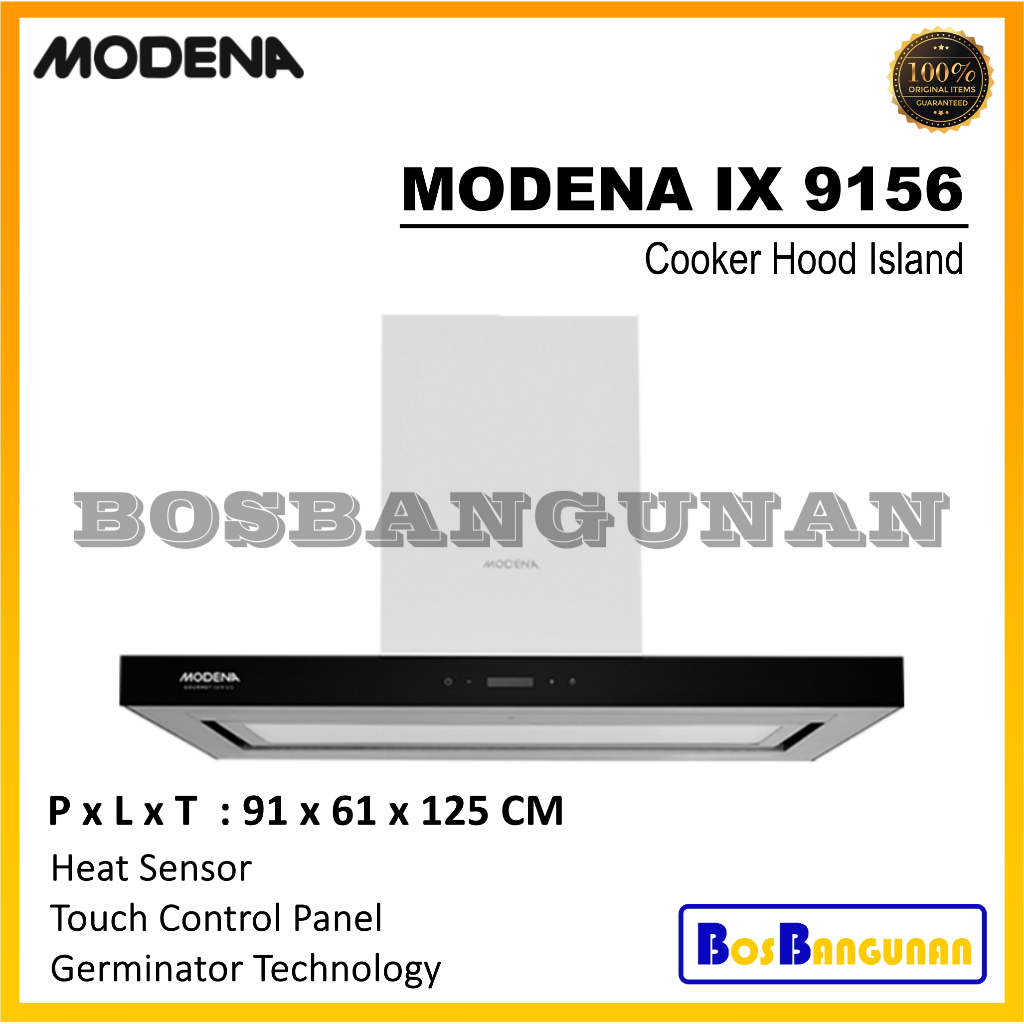 Island Cooker Hood MODENA IX9156 / Exhaust Hood MODENA IX 9156 / Penghisap Asap Dapur