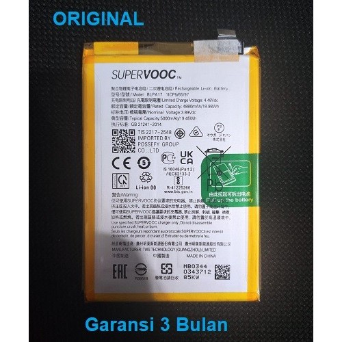 Baterai Battery Batere Batre Realme C53 BLPA17 Original