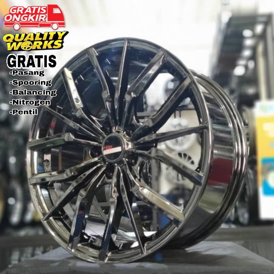 Velg Mobil Xpander Ring 18 Black Chrome, Velg Hsr Wheel Evokes Surabaya