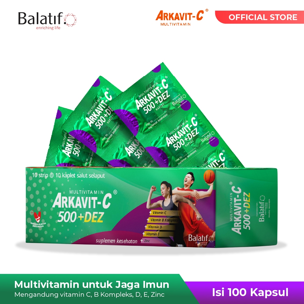 ARKAVIT-C 500 + DEZ Multivitamin | Suplemen Kesehatan untuk Membantu Menjaga Kesehatan | BALATIF