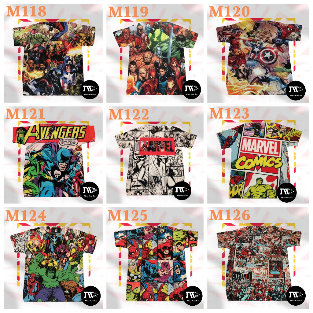 [DEWASA] Kaos T-Shirt Distro Bangkok Full Print Superhero Marvel Avengers M118