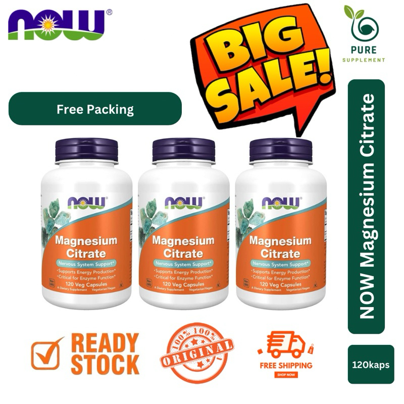 NOW Magnesium Citrate 400mg 120 kapsul