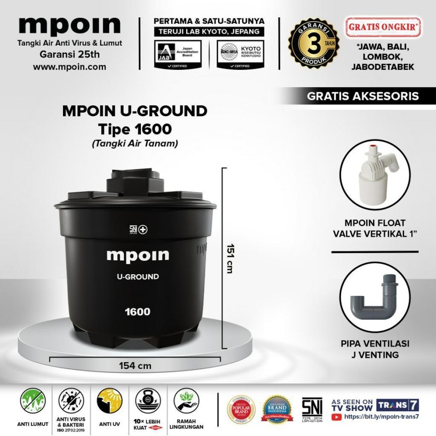 MPOIN TANGKI AIR/TANGKI AIR TANAM U-GROUND 1600