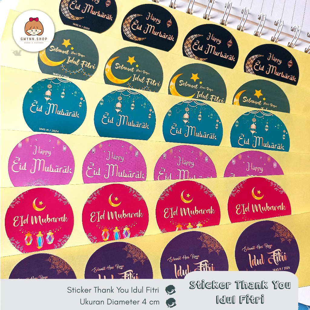

Stiker Thank You Idul Fitri | Stiker Hari Raya Idul Fitri | Diameter 4 cm | Ready Stock (Series 3)