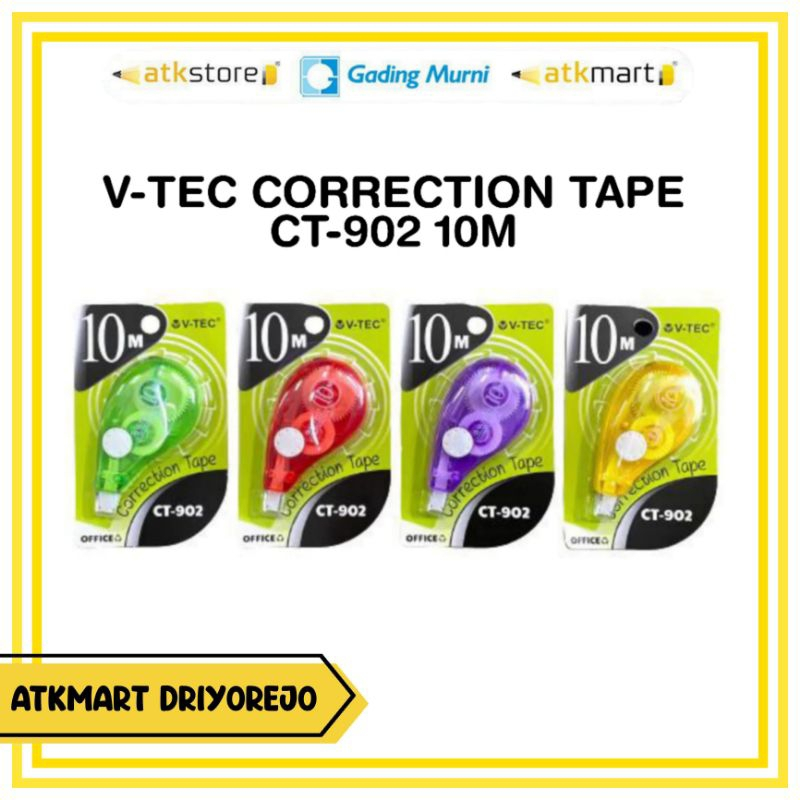 

V-TEC CORRECTION TAPE CT-902 - TIPE X KERTAS - STIPO KERTAS - PITA KOREKSI