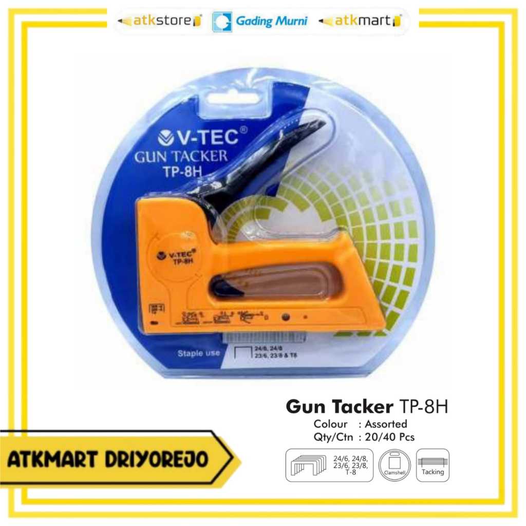 

V-TEC STAPLER GUN TACKER TP-8H - STAPLER TEMBAK - STAPLES