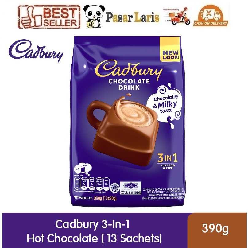 

Cadbury Hot Chocolate Drink 3in1 Malaysia (30g x 13 sachet)