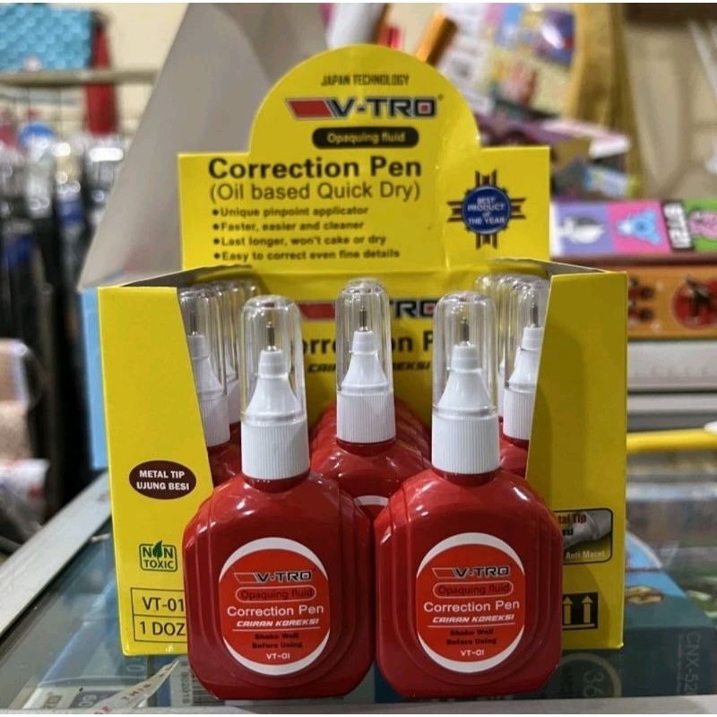 

Tip-Ex Cair V-TRO VT-01 / tip-x JOYCO Tip-X Cair murah-Correction Pen Vtro