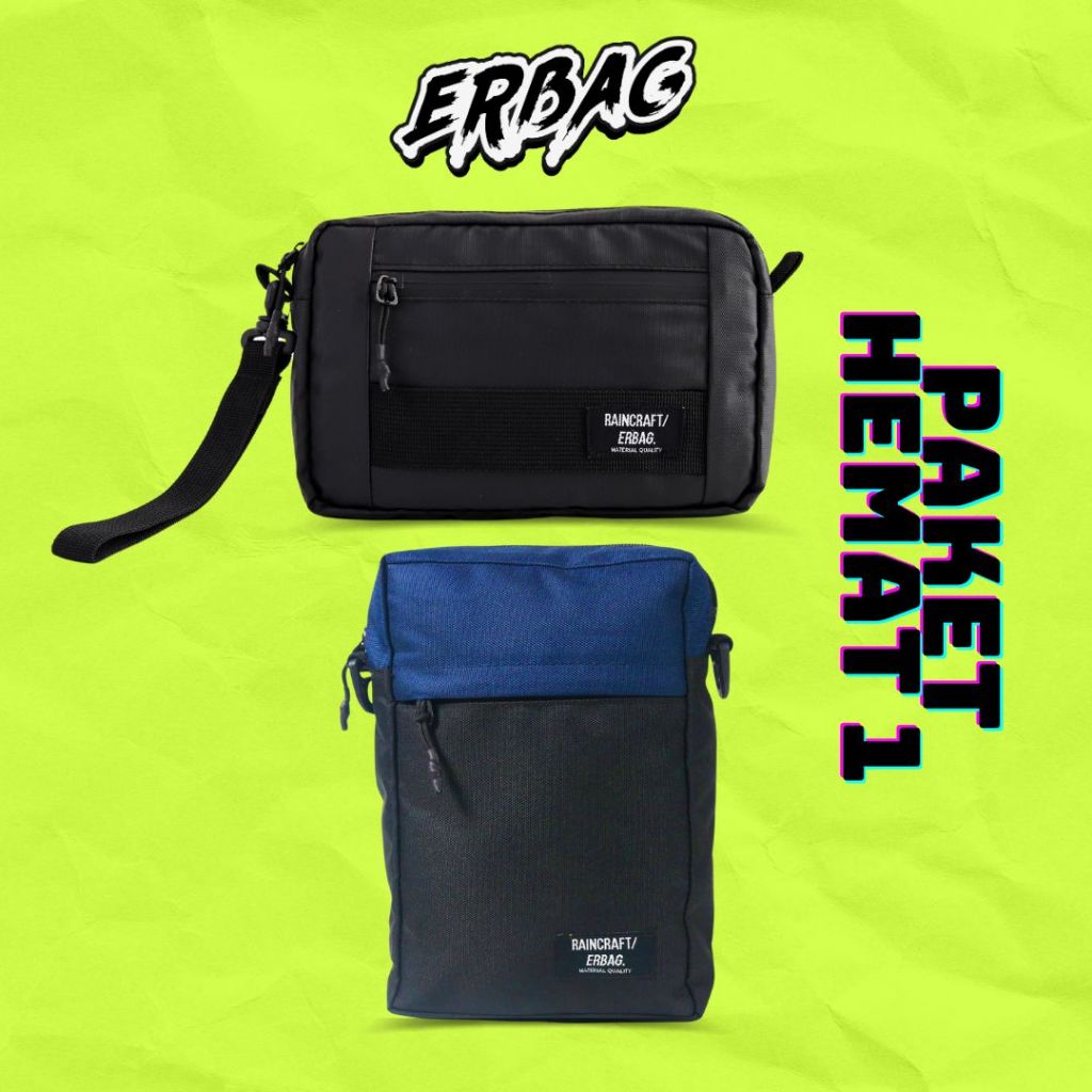 Tas Selempang Anti Air Handbag Pria Wanita Multifungsi SlingBag Hitam Pouch Bag Tas Slempang Waterpr