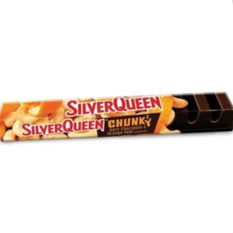 

Silverqueen chunky orange white coklat silver queen jeruk putih cashew almond chocolate milk cokelat 95 gr