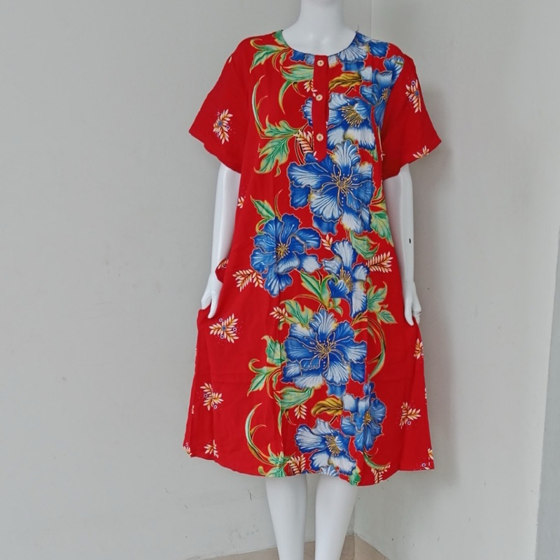 Daster Busui 3Kancing Depan Aktif Ori Kencana Ungu 04 Label Biru Jumbo Ld.120 cm-Daster Pendek Motif