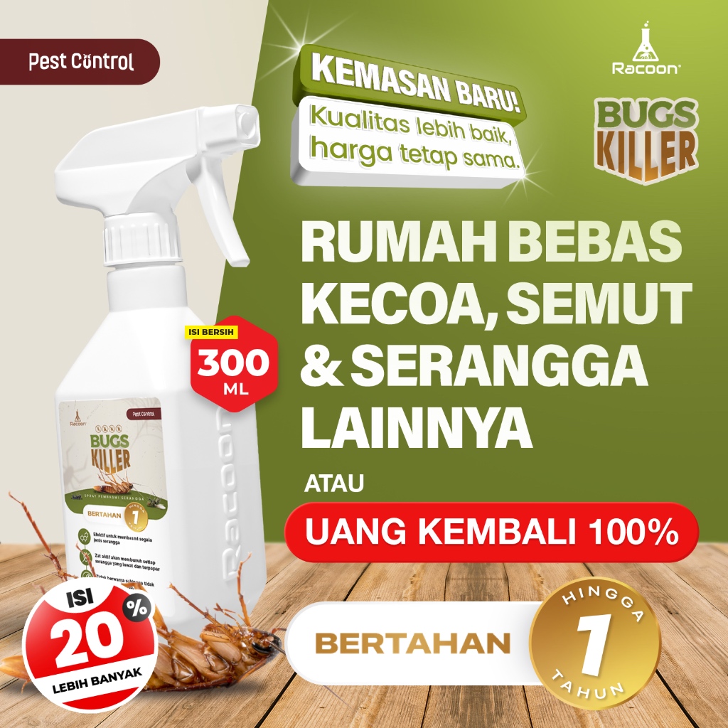 RACOON Bugs Killer Spray Anti Kecoa, Semut & Serangga 300ML