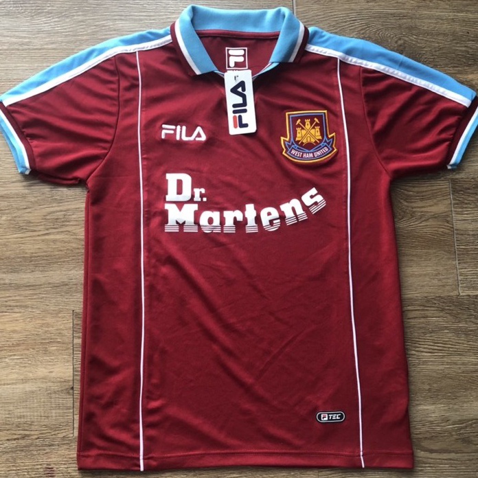 Restock Jersey retro westham dr martens home 1999  casualjerseyblockcoresportjersey