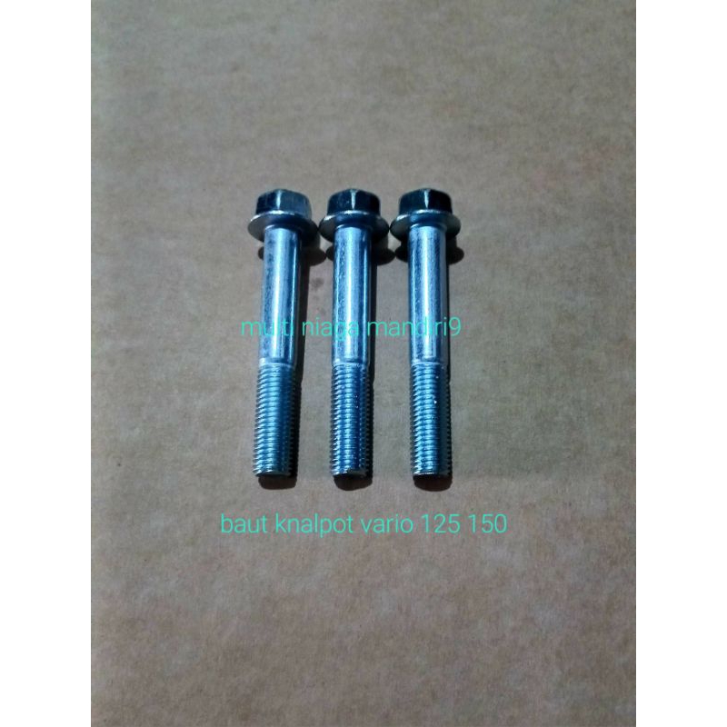 ( 1set 3pcs ) baut knalpot vario 125 150 new fi led, baut tahanan knalpot honda vario 125 150 fi led