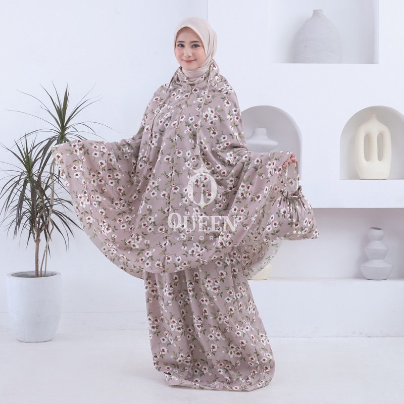 Mukena Traveling 1 in 2 Laser Cut Motif Bunga