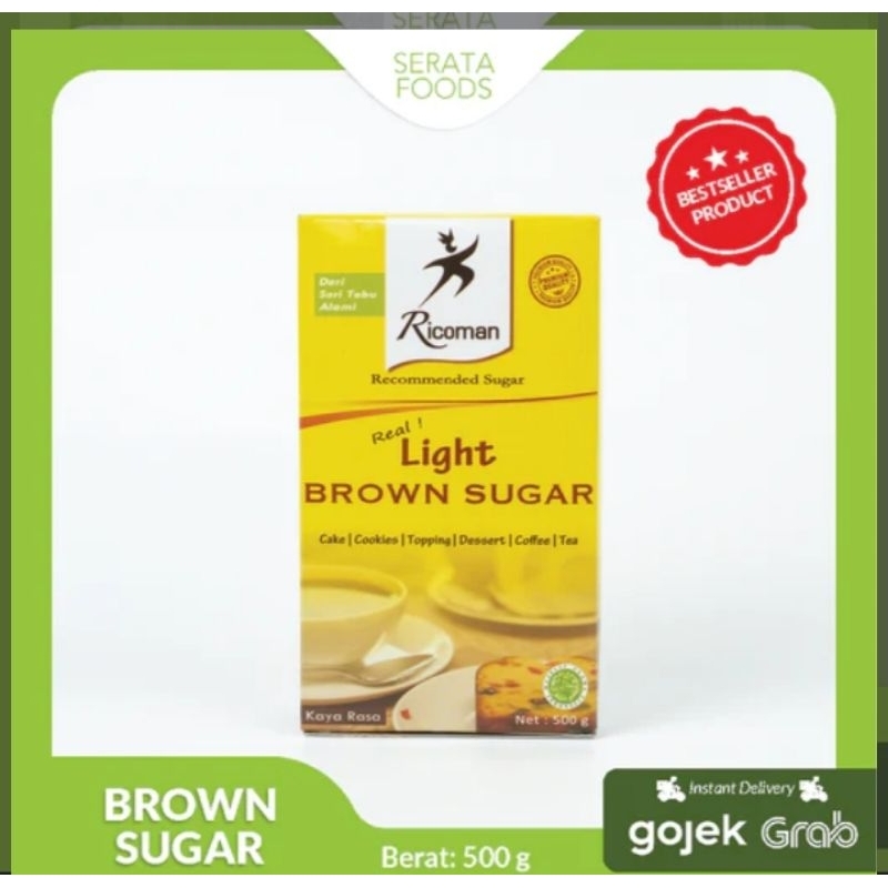 

RB light brown sugar ricoman 500 gram