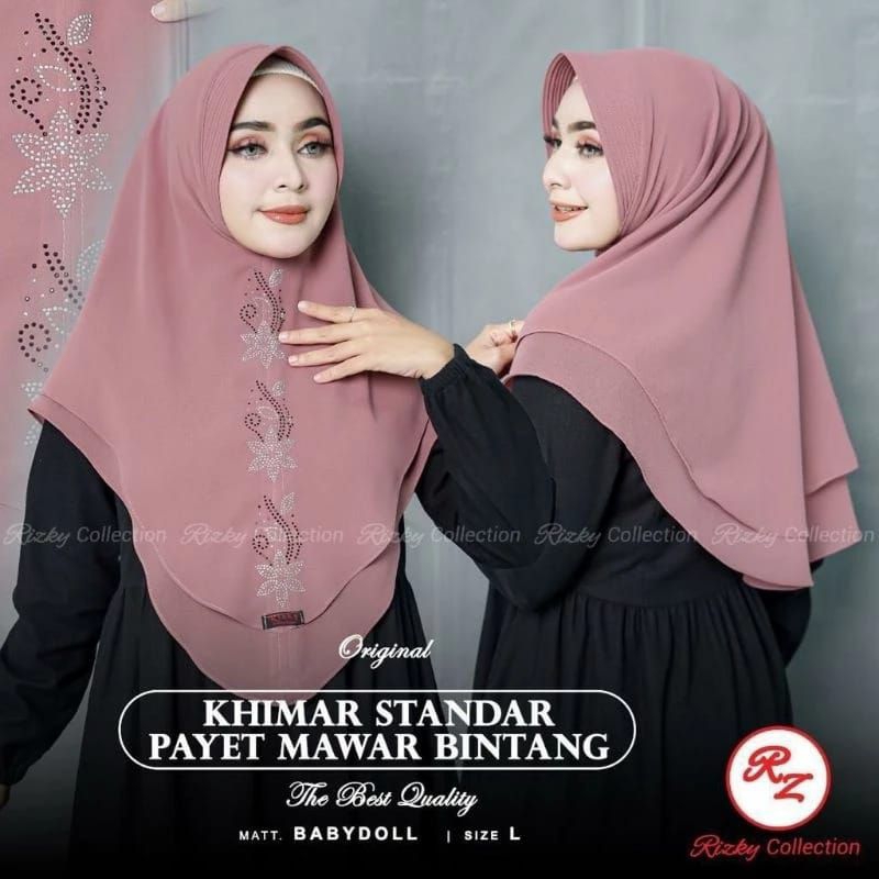 Khimar ceruty 2 layer mini/hijab Ceruti payet