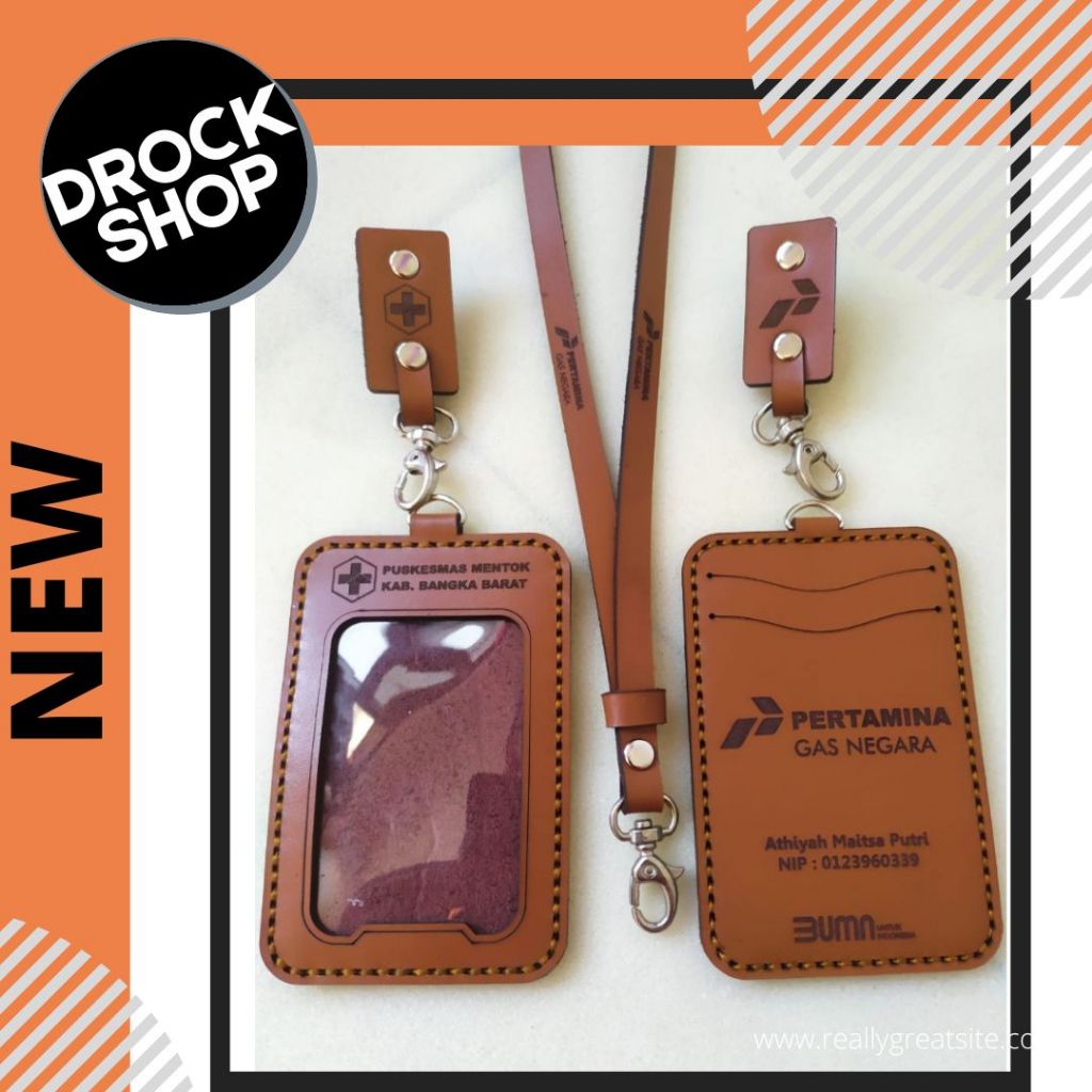 

ID card holder kulit asli Name tag kulit custom