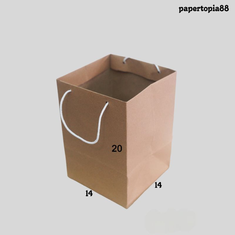 

Paper bag P 14 x L 14 x T 20 untuk paper bowl coklat polos