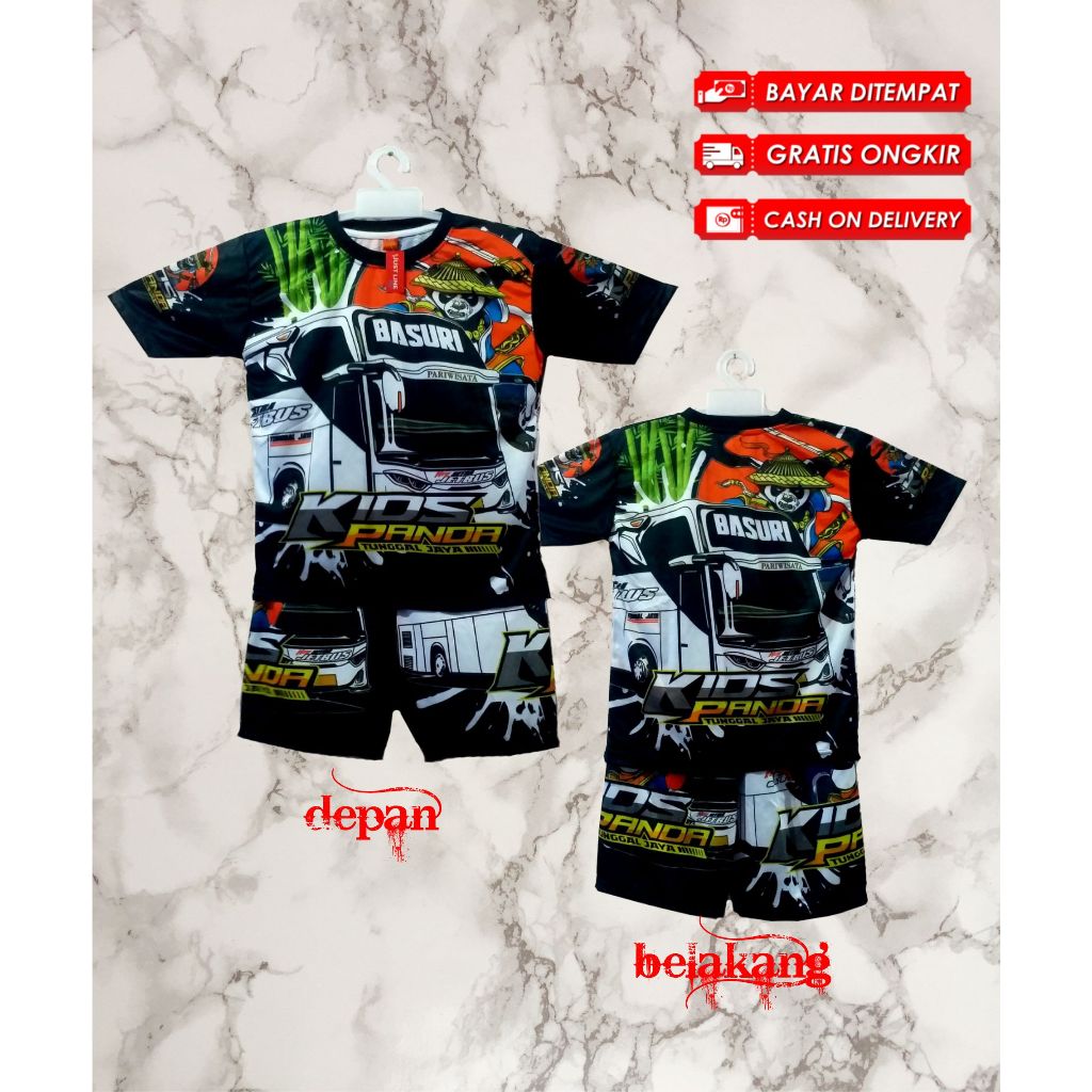 MARVELL SHOP | SETELAN TELOLET BASURI | BAJU BUS TELOLET ANAK LAKI LAKI | BAJU ANAK VECTOE BUS MANIA
