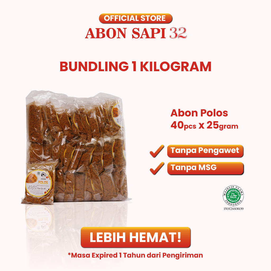 

Paket Bundling Abon Polos 25g 40pcs (1Kg)