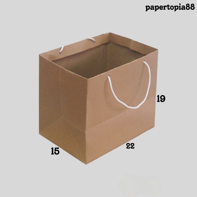 

Paper bag P 22 x L 15 x T 19 Coklat polos untuk Kotak Kue