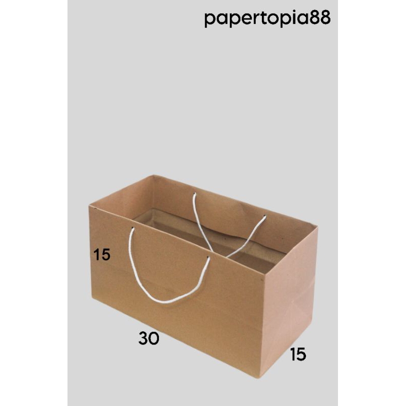 

Paper bag P 30 x L 15 x T 15 Coklat polos BROWNIES MEDIUM