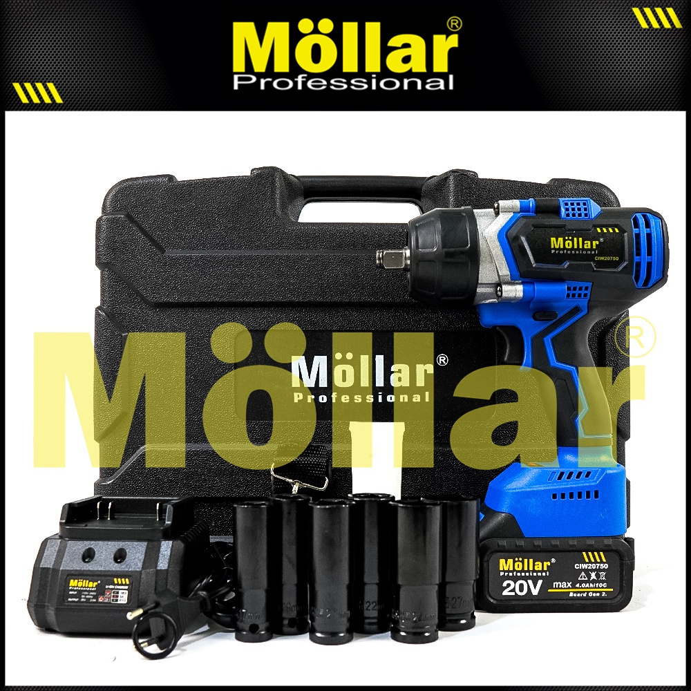 Impact Baterai/Impact Wrench Brushless Merk Mollar 20v 750Nm (MLR-CIW20750)