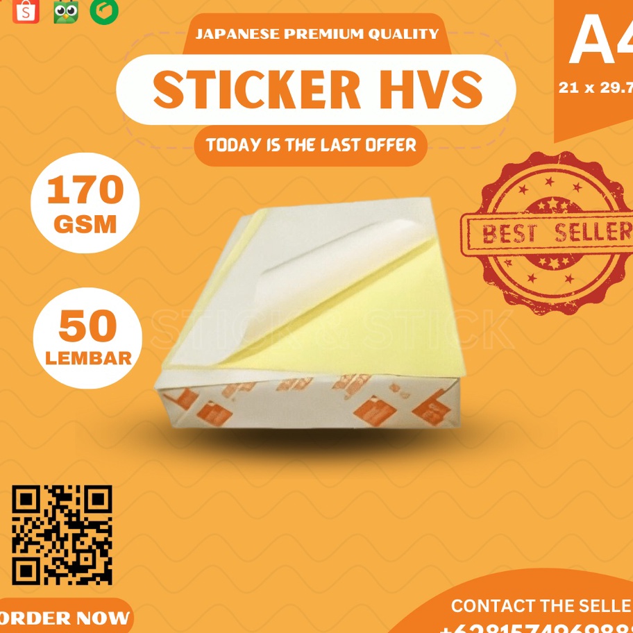 

Stok terbaru TERMURAH Sticker HVS DOFF A4 Isi 5 Lembar Berkualitas