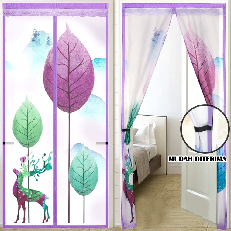 TERBARU COD  9 x 21 Cm Tirai Pintu Pvc Magnet Kawat Nyamuk Magic Net Polos  Tirai Magnet Elegan baha