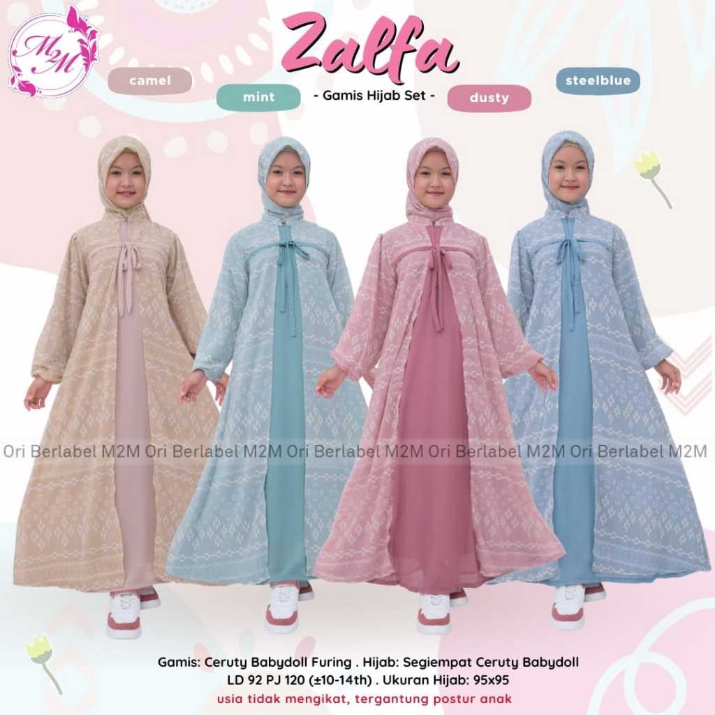 Shopakids Zalfa Azkayla Syafina Emilia Dress Kids Gamis Lebaran Anak Perempuan Terbaru Viral Free Hi