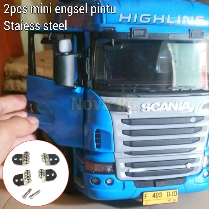 Engsel mini stainless steel 304 untuk pintu kabin shel kendaraan rc truk 1/14