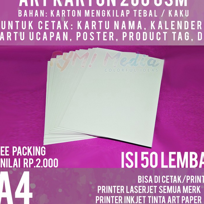 

STAR Art Karton 26 gsm A4 isi 5 lbr Kertas Art Carton Paper Glossy 26 gram