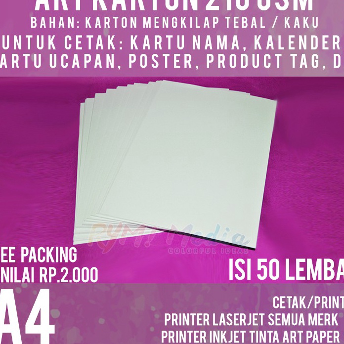 

STAR Art Karton 21 gsm A4 isi 5 lbr Kertas Carton Paper Glossy 21 gram