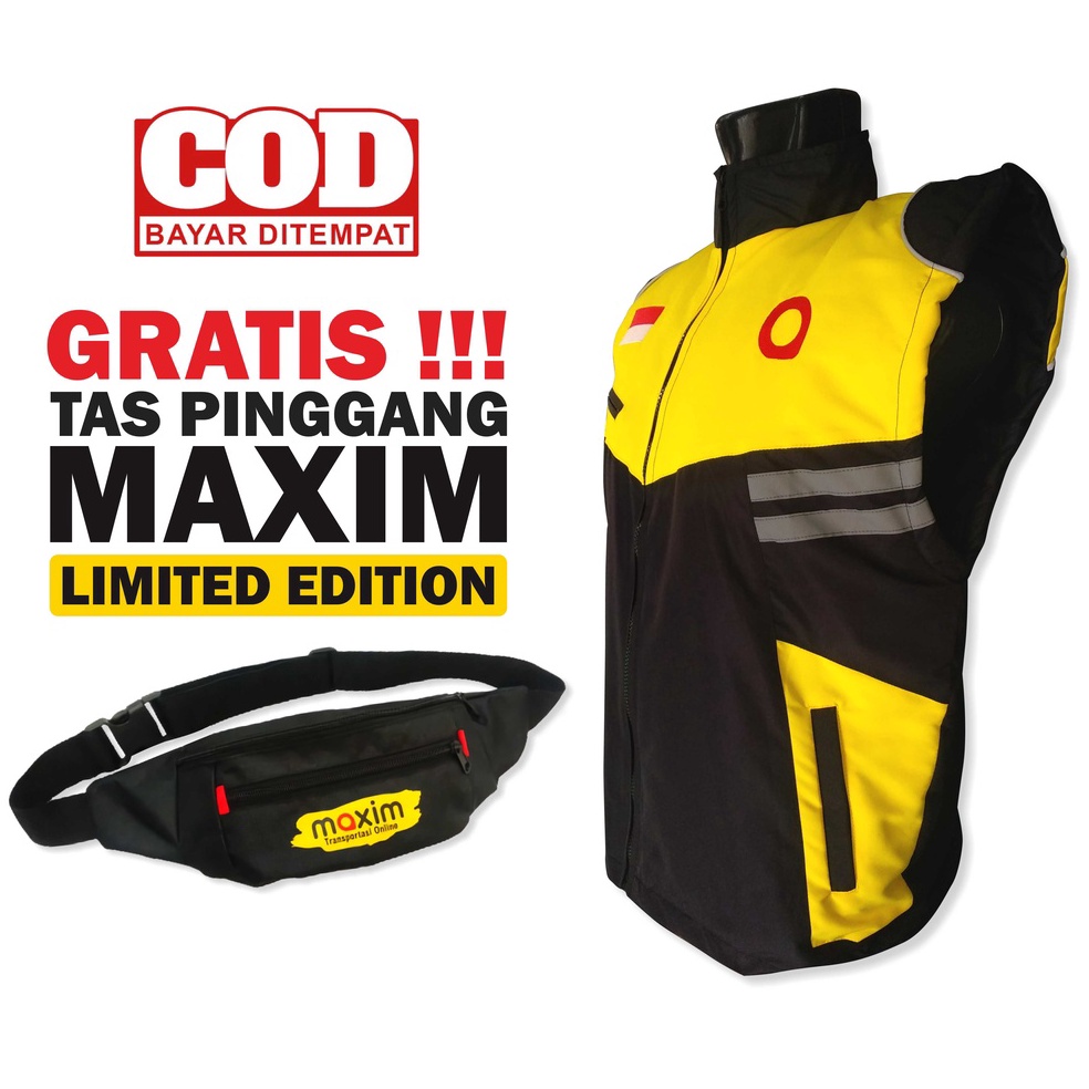GROSIR MURAH Rompi Terbaru Maxim Driver Gratis Tas Pinggang Keren Waistbag Waterproof