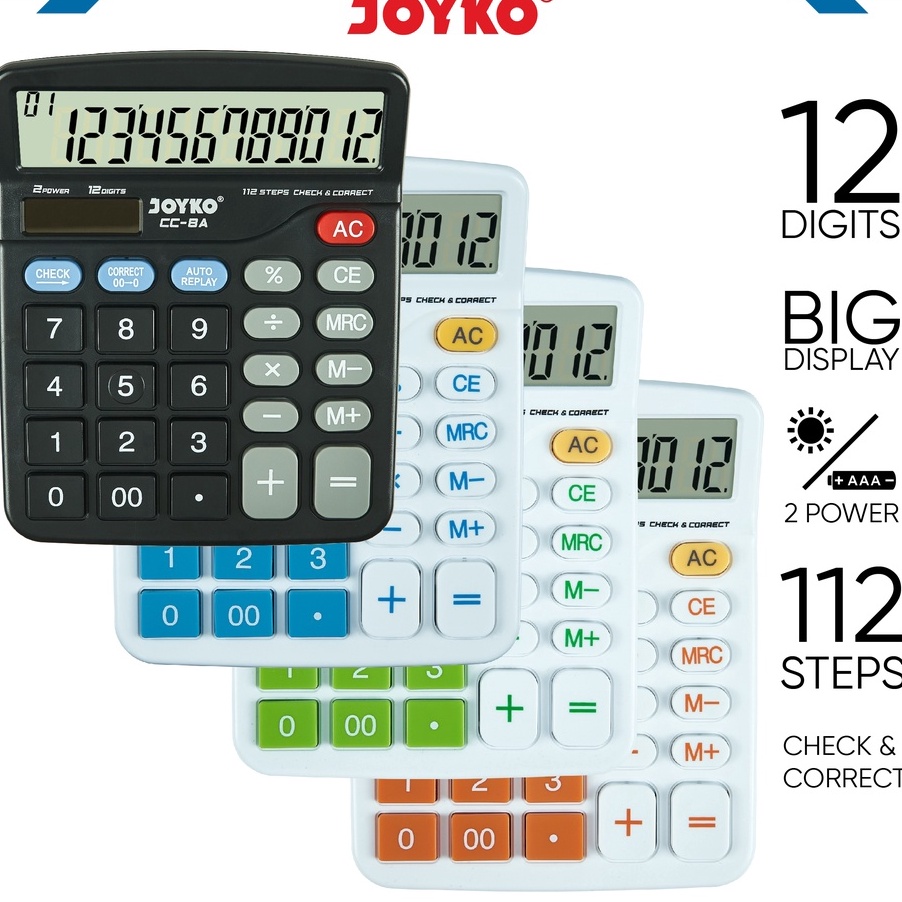 

Calculator Kalkulator Joyko CC8 12 Digits Check Correct