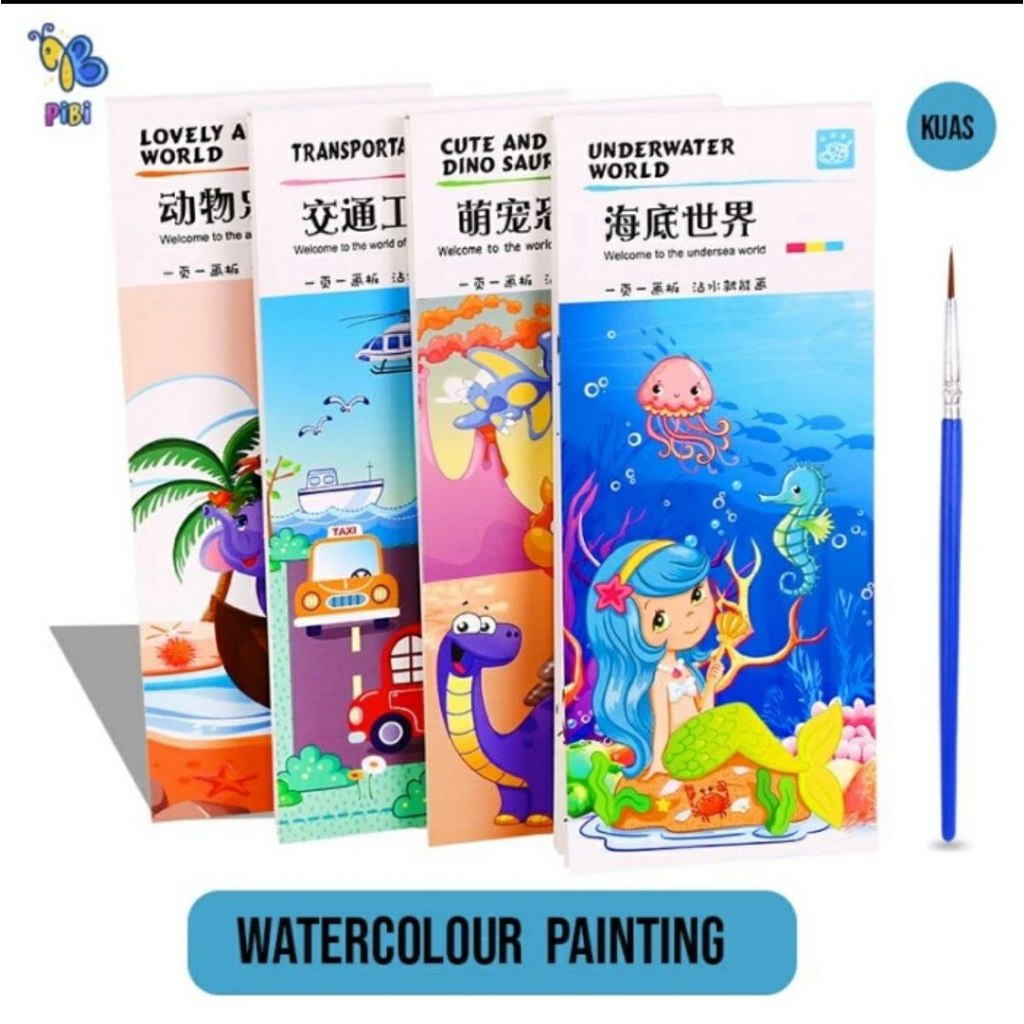 

Watercolour Book / Paket Melukis Anak / Buku Mewarnai / Buku Lukis Ana - UNDERWATER