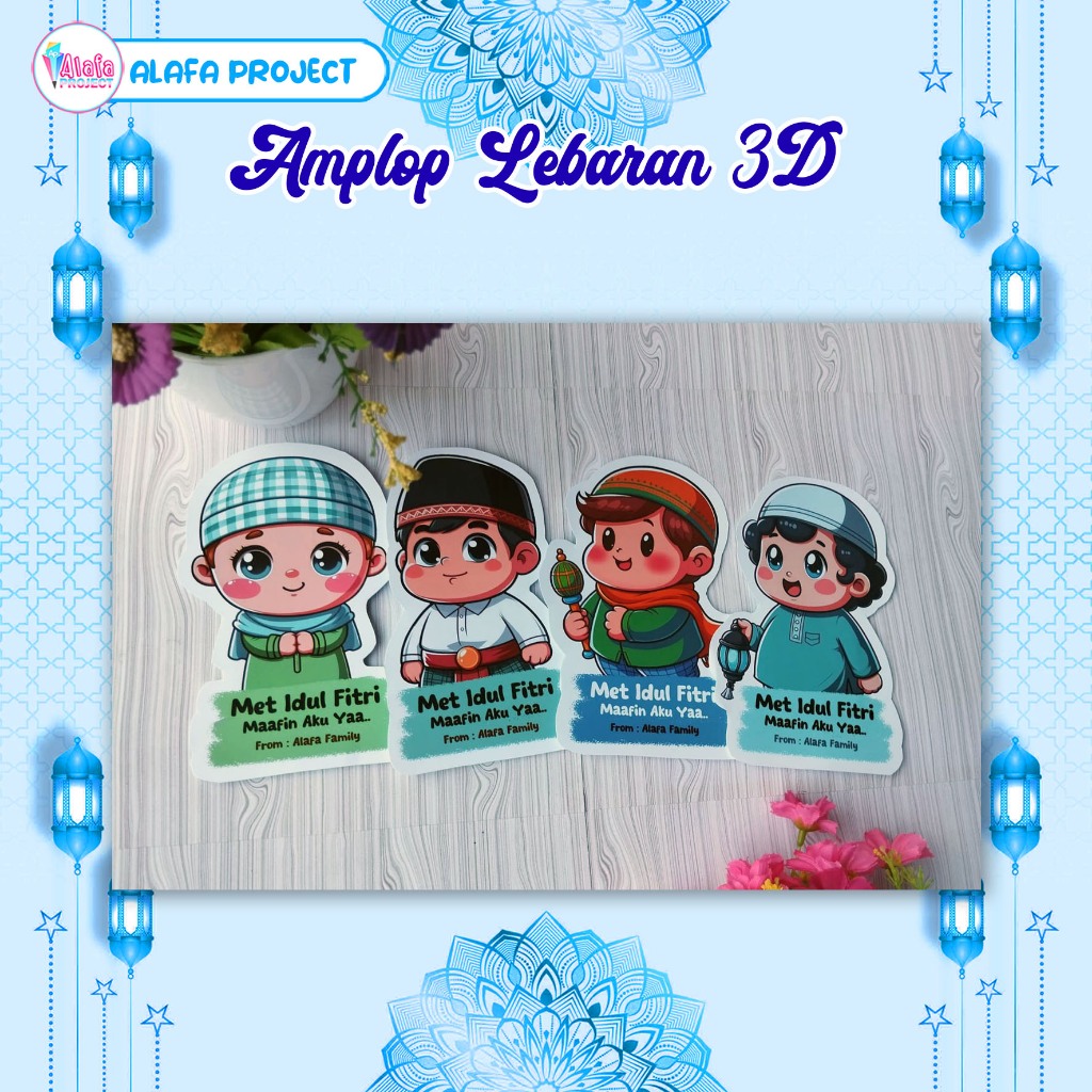 

AlafaProject 8 Pcs Angpau 3D Lebaran Custom Boy 05-08