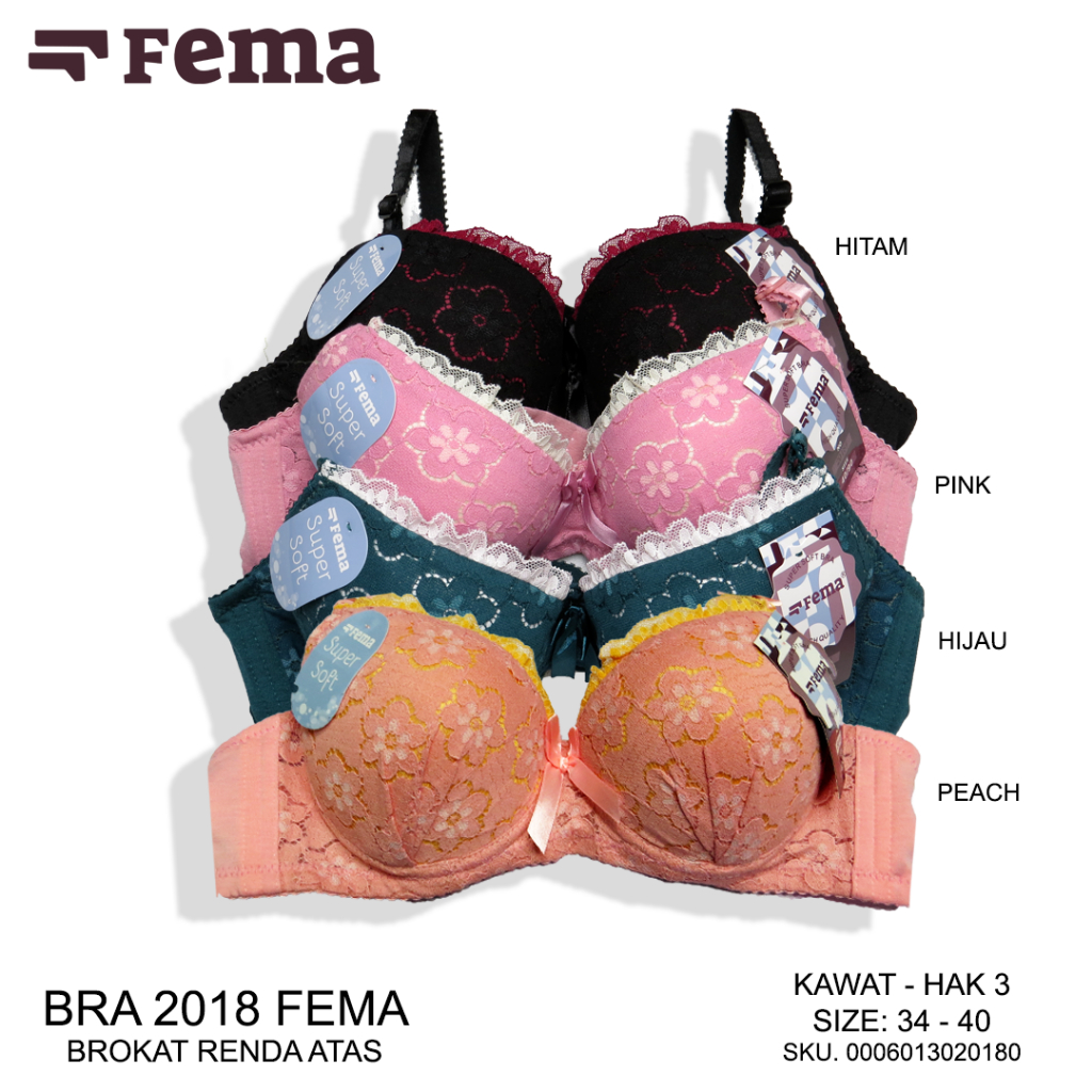 FEMA Official Shop Ecer 1 pcs Bh Bra 2018 Renda Brokat Bunga